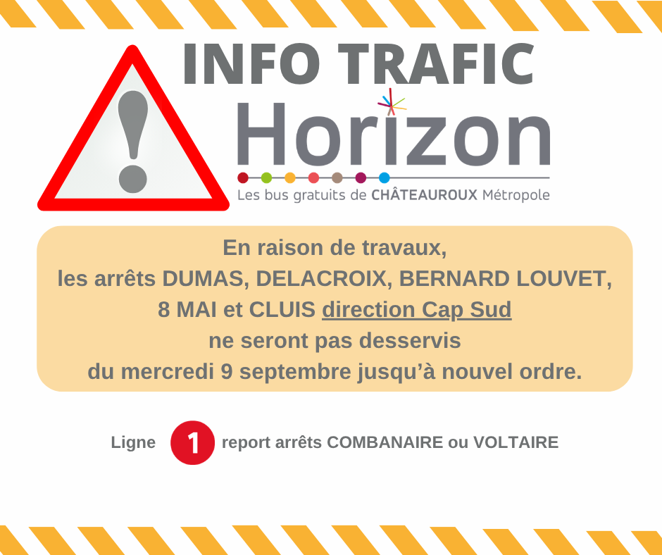 Travaux arrêts DUMAS à CLUIS